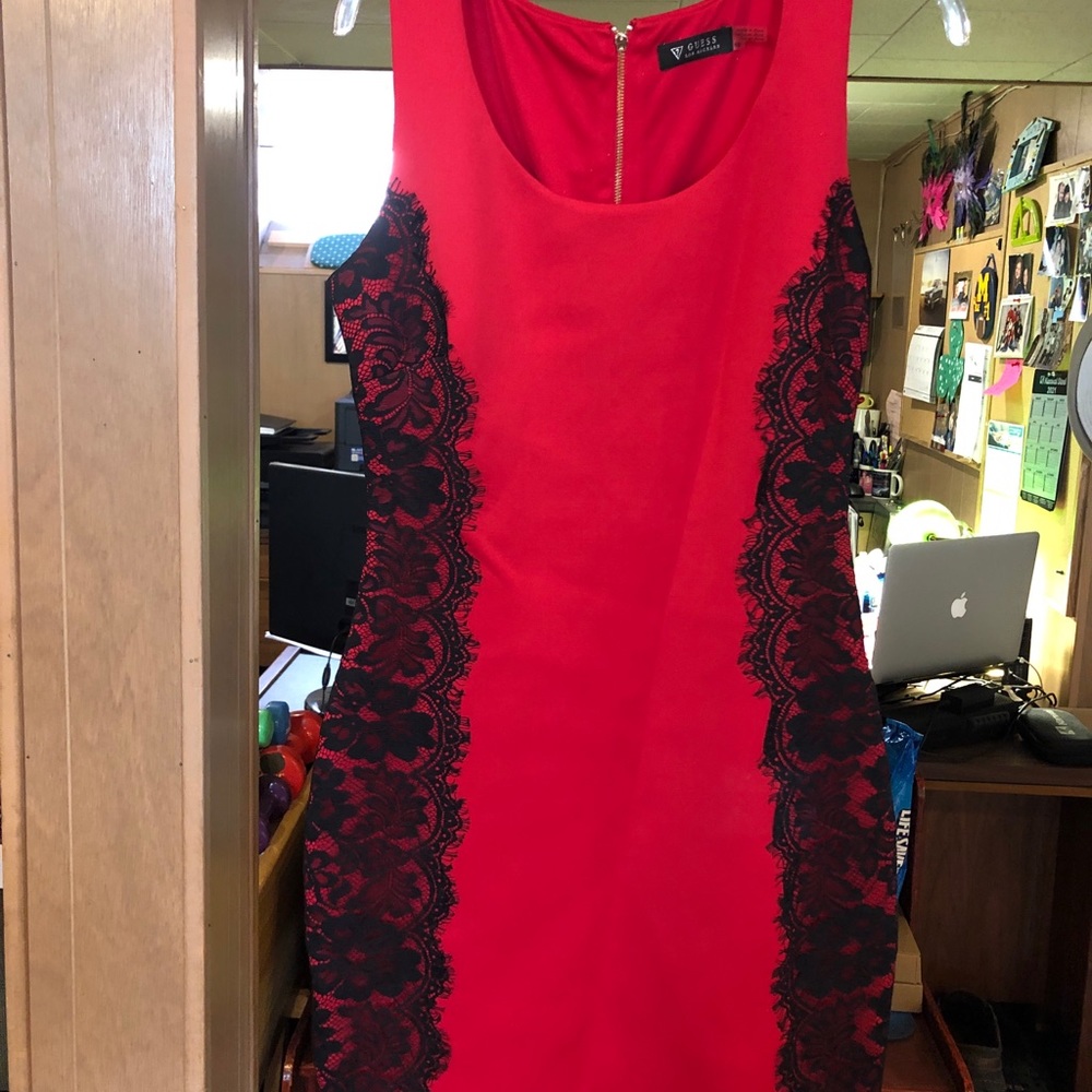 A beautiful red and black dress!